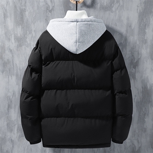 棉服冬季2024新款假两件套棉衣男士外套宽松百搭连帽棉服MY090-60图片
