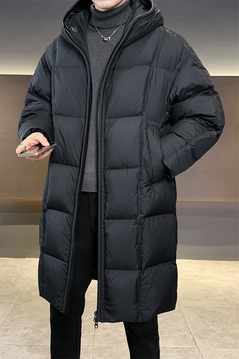 90标2025新款长款白鸭绒羽绒服高充绒保暖大衣YR8311-P479,男装羽绒服,电商D342