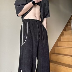 秋款男针织衫圆领套头条纹拼色字母刺绣水洗貂毛AK782-P43，男装休闲裤，星座1109-3
