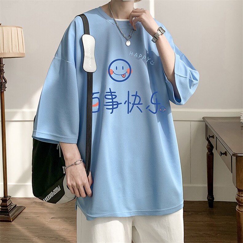 春夏季七分袖t恤男大码五分袖男短袖中袖Q11183-P30,男装T恤,电商A040