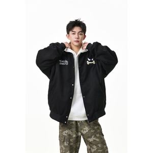 美式趣味刺绣插肩袖棒球服外套      WT2520-P90-控158图片