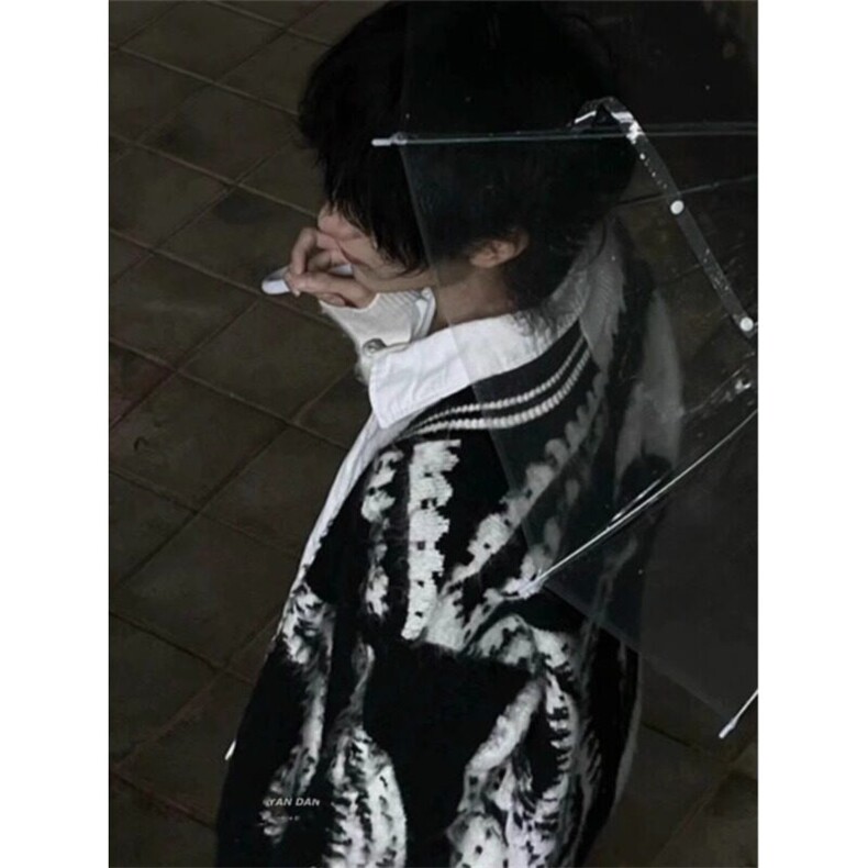 扎染慵懒v领开衫毛衣高级感针织衫外套MY8840特P69,男装针织衫/毛衣,星座908-1