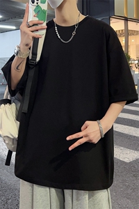 港风75棉冰感短袖T恤宽松百搭纯色光板圆领短袖TC3160-P19图片