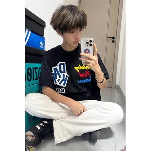 万针全刺绣工艺抖音得物高品质260克重磅纯棉双纱美式高街短袖T恤图片