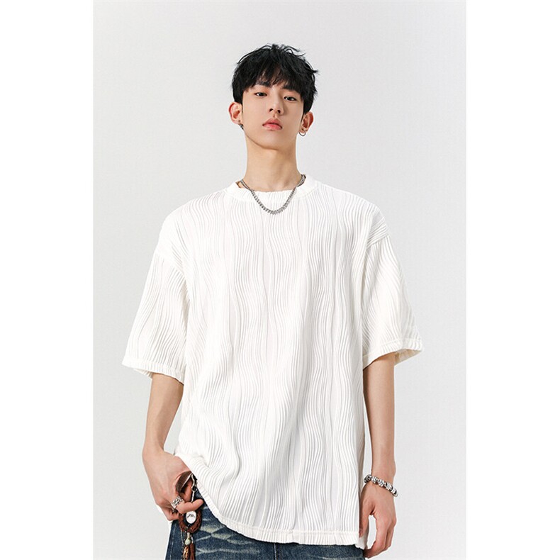 8XL-M 特大码夏季短袖冰丝皱感透气T恤男潮垂感宽松半袖DX305P45图片