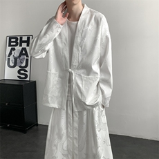 2025秋装新款加厚龙纹夹克开衫外套唐装汉服潮流2512-P50，男装夹克，电商A057