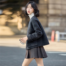 2025年冬季新款时尚气质绵羊毛毛呢外套女，女装双面呢大衣，美沁