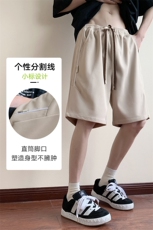 新款五分短裤男夏季休闲百搭港风纯色运动短裤CK2405-P27控48，男装牛仔裤，星座717