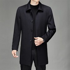 秋冬毛呢纯色纯羊毛大衣男立领常规呢子外套风衣男士SJ68036-P295图片