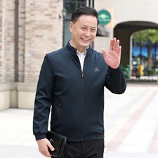 B-N9962男士2023年秋季新款长袖中老年休闲拉链夹克立领潮流P63，男装夹克，电商B360
