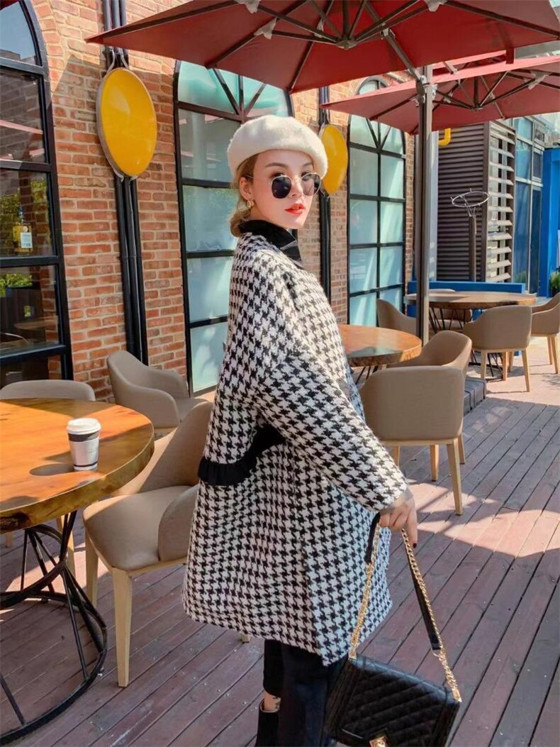 〈现货〉冬季新款棋盘格大衣，其它，忻美