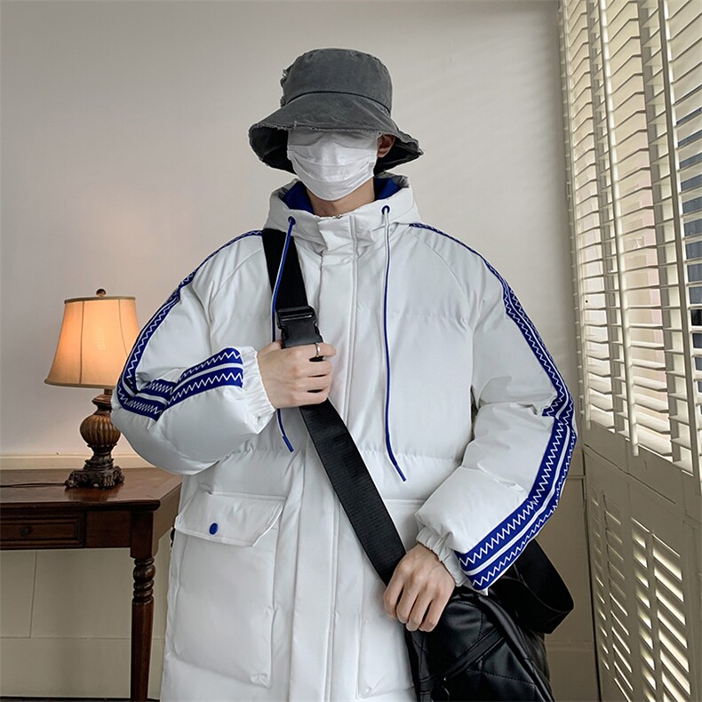 港风潮牌新款织带连帽棉服潮流保暖棉衣M086-P95控139,男装棉衣,星座717