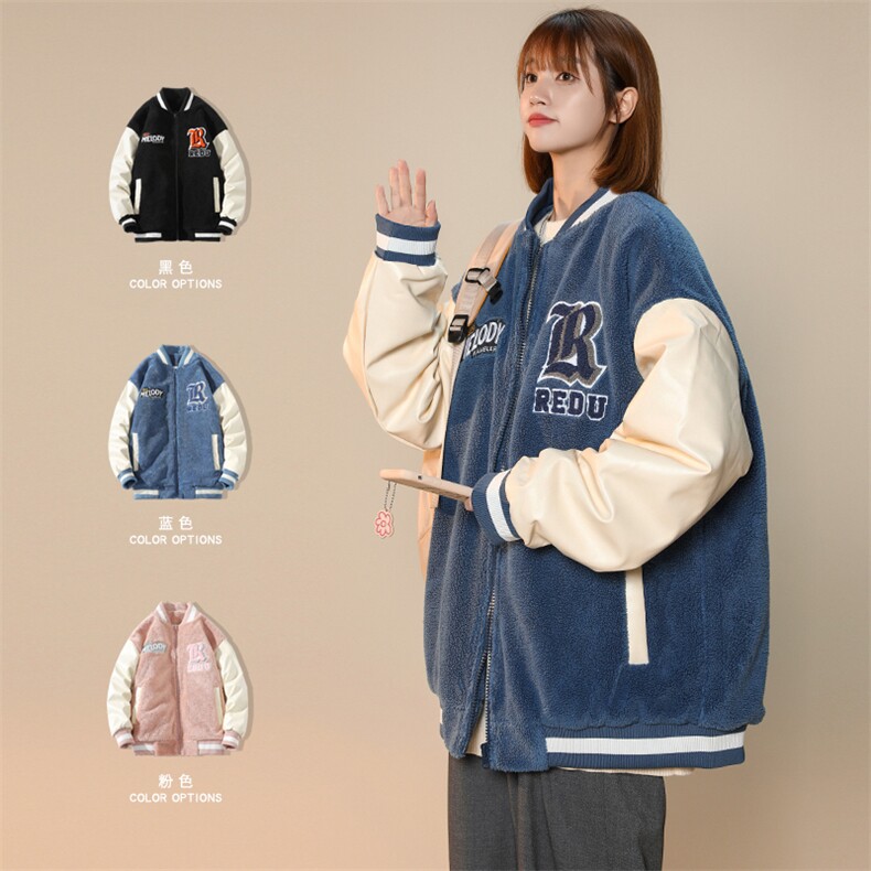 冬季中性加绒加厚棉服棒球服潮牌棉衣外套男女 8890-P115控价138图片