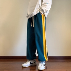 港风条纹休闲裤男宽松直筒拖地裤卫裤KP612P50，男装休闲裤，星座1204-3