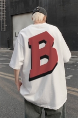 美式立体感字母印花夏季半袖重磅落肩袖短袖T恤B239-1121-P25，男装T恤，星座514-2(原B239)