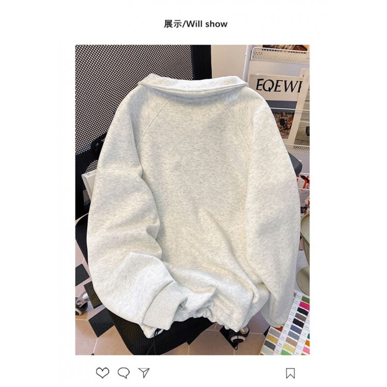 5575-P57潮牌小众设计感立领纯棉华棉复合休闲卫衣加绒,女装卫衣/绒衫,星座617A-2