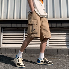 美式工装短裤男2024夏季设计感抽绳休闲中裤潮牌五分裤K6051-P26，男装休闲裤，星座512-2
