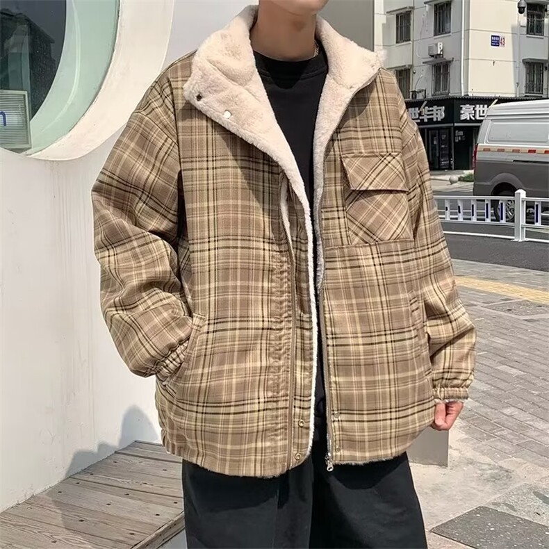 2023美式秋季夹克新款男时尚潮外套双面穿羊羔棉外套J9902P85,男装夹克,星座1116-2