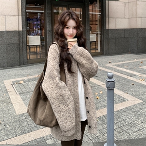 冬装羊绒立领开衫中长款毛衣外套 2C239-107-P165-K258图片