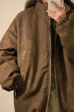 中性PU皮复古做旧双侧金属拉链夹克式加棉棉衣男MY77092P130控198，男装夹克，星座227-7