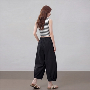 【夏季女装新款】时尚休闲简约百搭八分裤图片