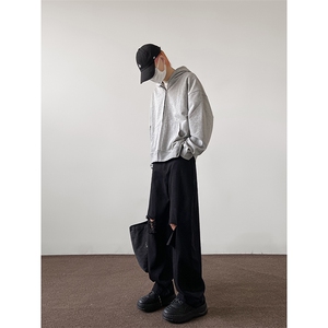 vibe牛仔裤休闲裤美式宽松直筒工装裤ins风潮牌裤子K491TP45控78图片