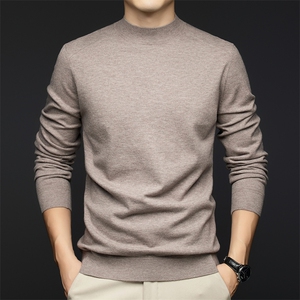 G2381男式2026年秋冬新款羊毛衫男针织衫圆领纯色打底衫毛衣，男装针织衫/毛衣，电商B360