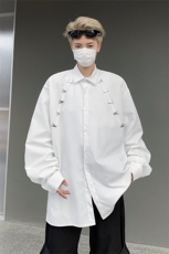 男装衬衫24春季金属设计感男休闲长袖衬衣衫XZ514-2-202416-P78，男装衬衫，星座514-2(原B239)