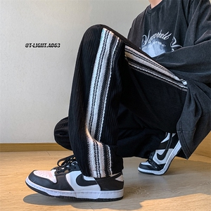 美式高街欧棉绒加绒加厚直筒休闲运动裤货号K682P60加绒P75控价98图片