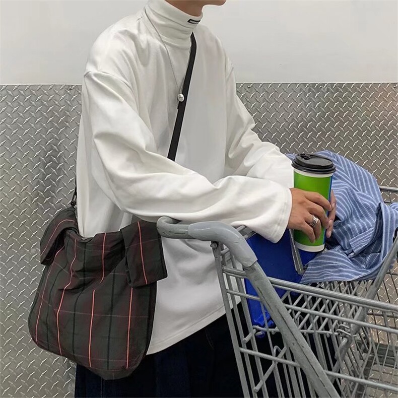 半高领打底衫男宽松百搭ins港风秋季新款长袖t恤休闲简约T610-P28图片