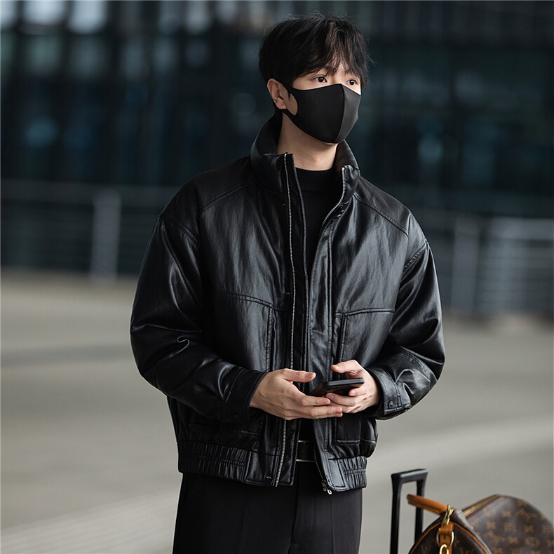 标50绒街拍皮羽绒服男士立领短款外套8529-P235(控券后318),男装羽绒服,电商B338