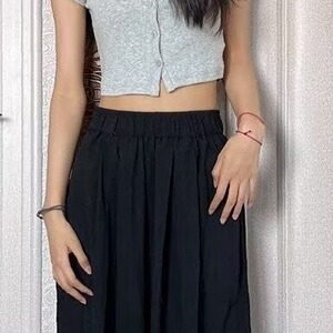 2025夏季日系休闲百搭防晒裤女新款高腰褶皱垂感阔腿裤小个子图片