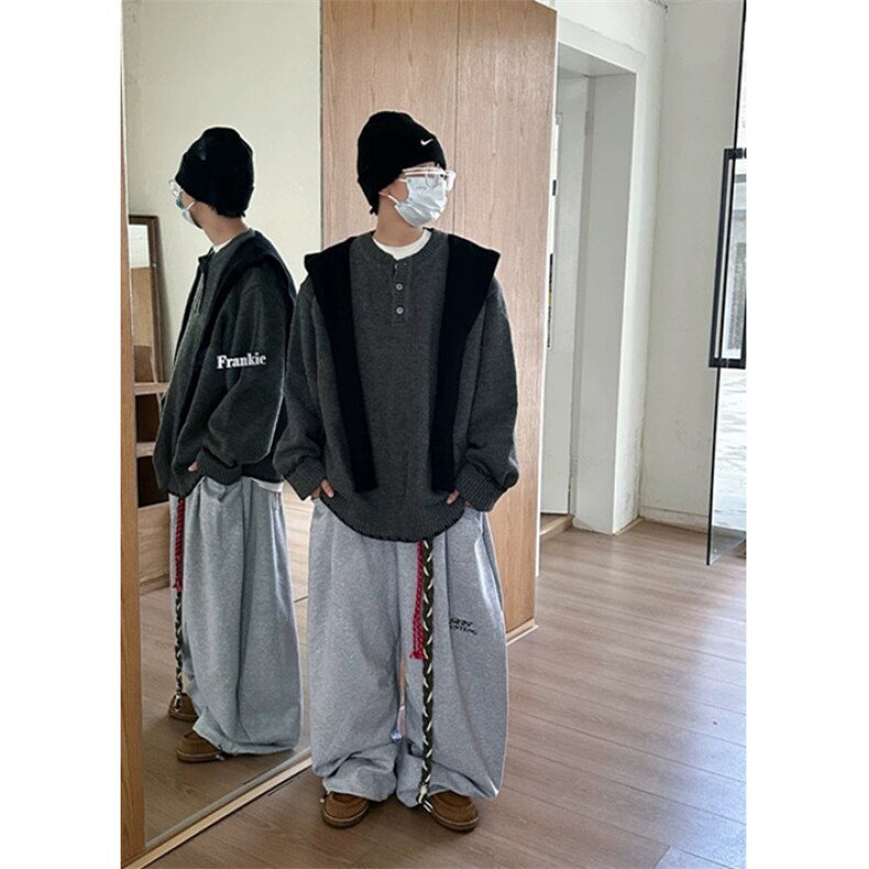 早春季新款撞色披肩假两件针织衫毛衣穿搭男装减龄上衣MD678,男装针织衫/毛衣,星座1116A（原606A-3）