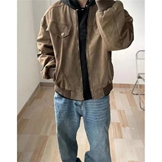 美式百搭男女同款新款情侣潮流复古做旧宽松夹克J7015，男装夹克，星座1116A（原606A-3）