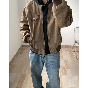 美式百搭男女同款新款情侣潮流复古做旧宽松夹克 J7015图片