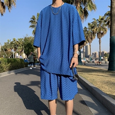 C521P52男生青年纯色百搭休闲套装短袖T血短裤户外运动休闲，男装休闲套装，星座512-6