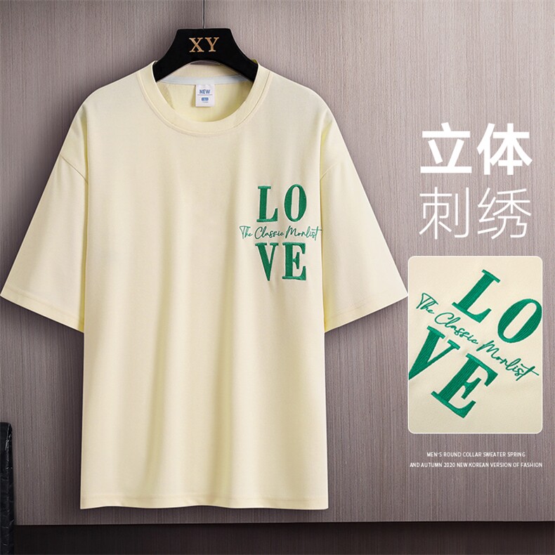 立体挂拍短袖男t恤夏季休闲百搭刺绣圆领T恤男上衣TC3131-P25图片