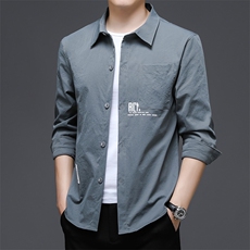 JG-C9男式2023春季新款长袖工装衬衫修身免烫衬衣P50，男装衬衫，电商B360