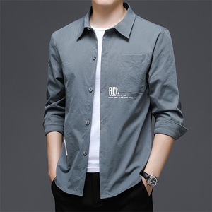 JG-C9男式2023春季新款长袖工装衬衫修身免烫衬衣P50图片