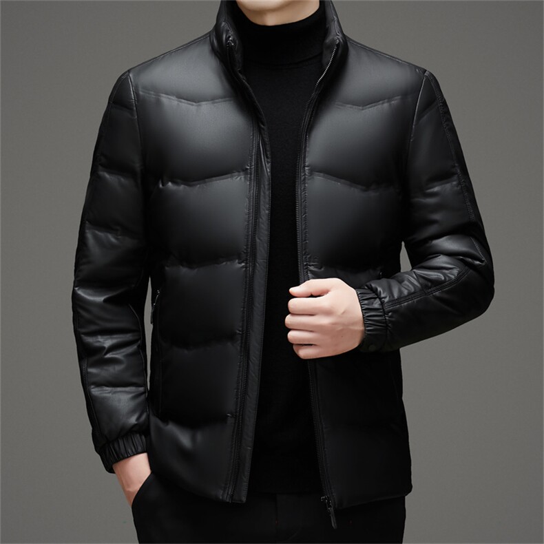 主推加大码冬季男士白鸭绒羽绒服保暖品质立领加绒休闲简约男装，男装羽绒服，钱塘6003（原4033）