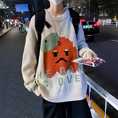 秋冬季小熊毛衣男圆领休闲外套2023新款ins潮宽松针织衫M897-P41，男装针织衫/毛衣，星座512-2