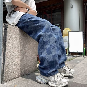 春夏季薄款男士2024新款休闲潮牌潮流直筒宽松阔腿长裤子1201 P45图片