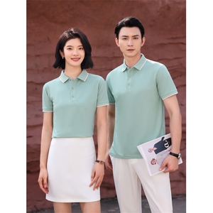 夏季团服定制LOGO冰丝200克冰氧棉短袖POLO衫男女同款上衣D661P25图片