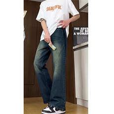 高品质现货抖音牛仔裤男宽松直筒微喇叭裤GK06-P60-限价78，男装牛仔裤，星座310A-1