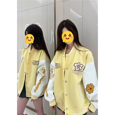春秋时尚高街美式印花棒球服撞色拼接学生宽松显瘦休闲夹克女外套，男装夹克，星座1210-1