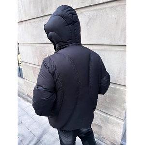 （现货） 美式复古连帽棉服cleanfit解构风多拉链棉衣 自制图片