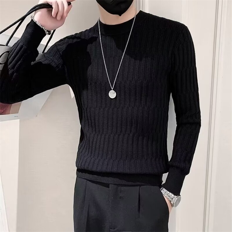 网红毛衣男士秋冬装韩版潮牌ins2026新款帅气针织打底衫 S555图片