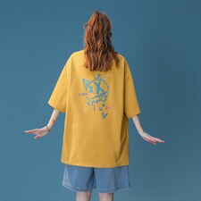 2024夏季中性风短袖t恤男学生纯棉宽松半袖416B-1-DT213-P25限39，男装T恤，星座416B-1