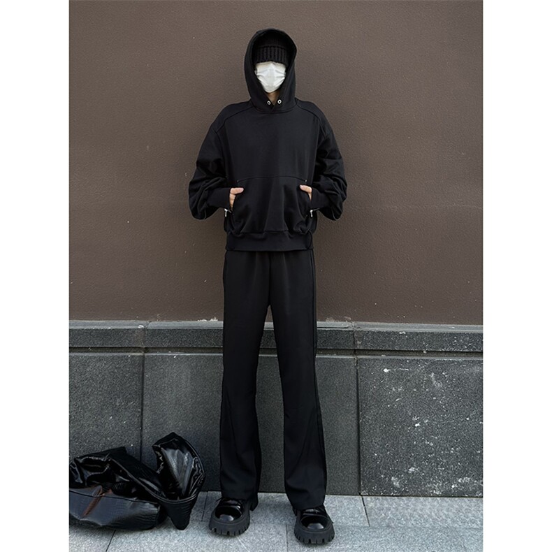 B221 美式ins高街纯色情侣款休闲微喇冰丝西裤 LK23083-P55 控78图片