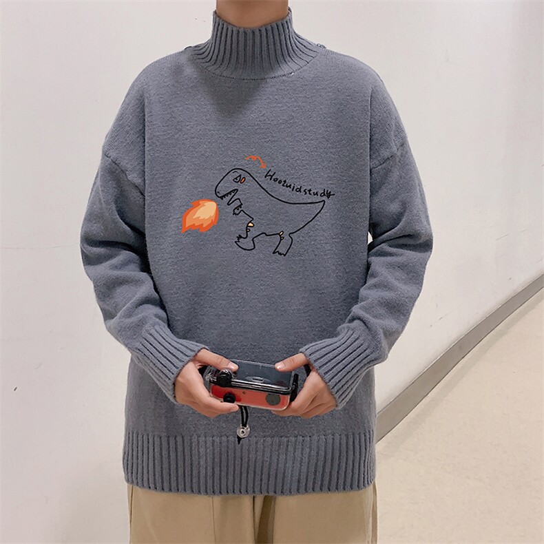 M18040-P45加绒款-P65半高领毛衣男士大码针织衫男毛线衣男,男装针织衫/毛衣,电商A040